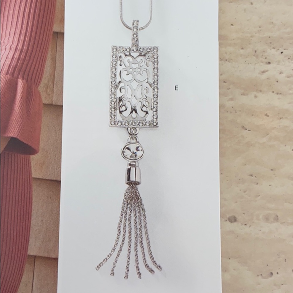 Touchstone Crystal Filigree Tassel Pendent